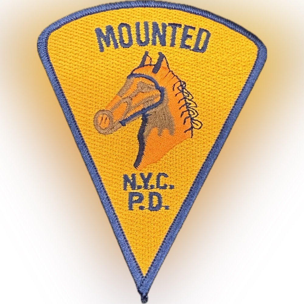 Mounted NYC P.D. Patch - Yellow and Blue